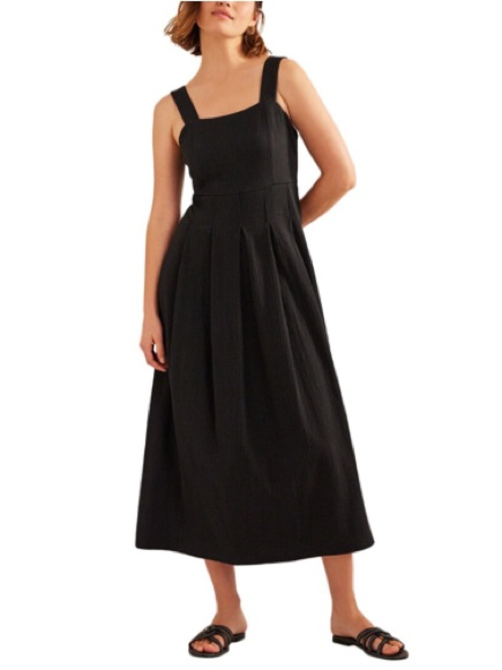 Boden Strappy Seersucker Midi Dress
